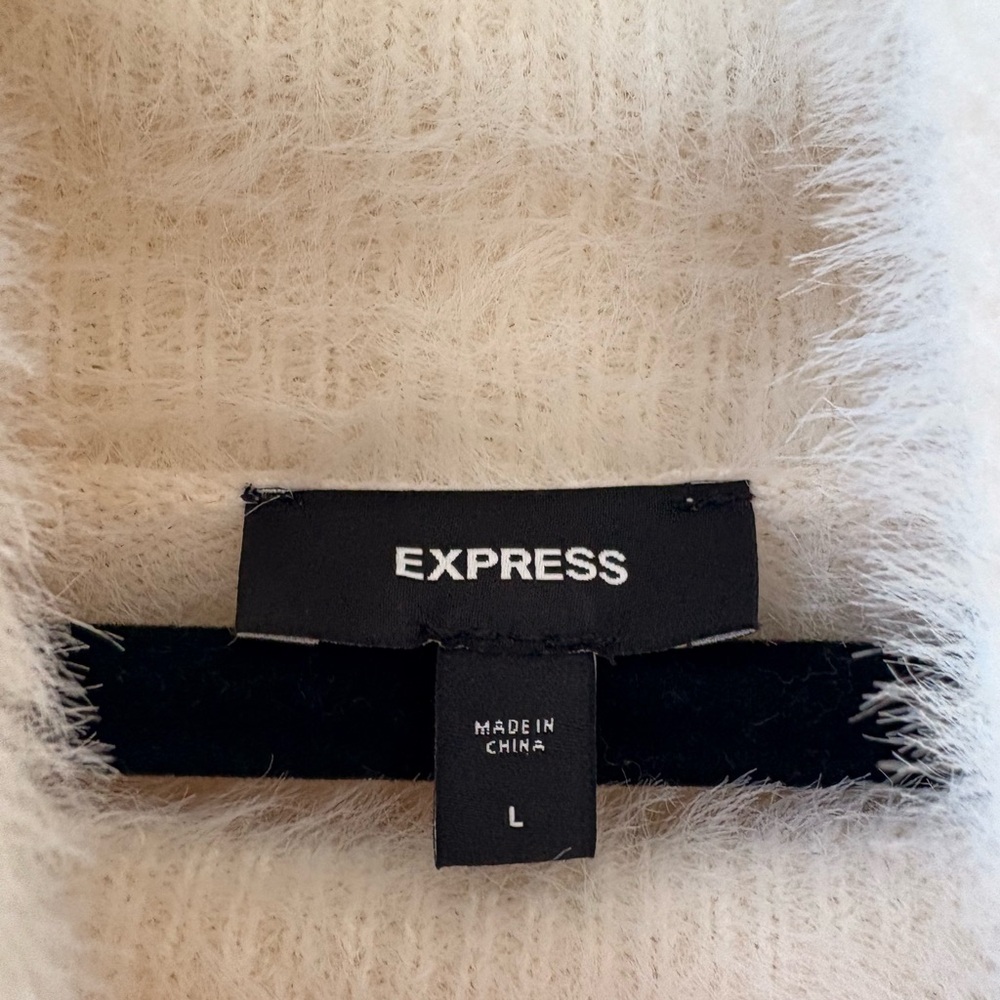 Express Soft Cream Cowl Neck Sweater - Picture 4 of 4